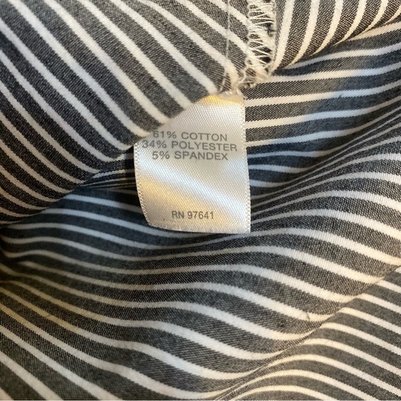 J. Jill Top Women's XS Gray White Striped Tie Front 3/4 Sleeves Casual Top - Picture 11 of 11